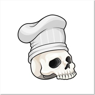 Skull as Cook with Chef hat Posters and Art